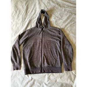 Amplify Mens Full Zip Hoodie Charcoal Grey Speckled Marled Sweatshirt Large